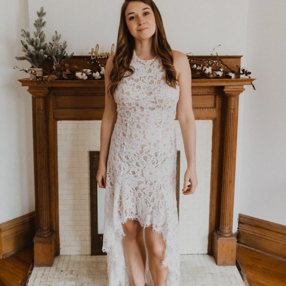 High-low white lace dress - Picture 7 of 13